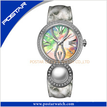 Montre en acier inoxydable Quartz Fashion Pearl avec cadran de vadrouille